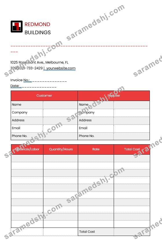 Editable Construction Invoice Template